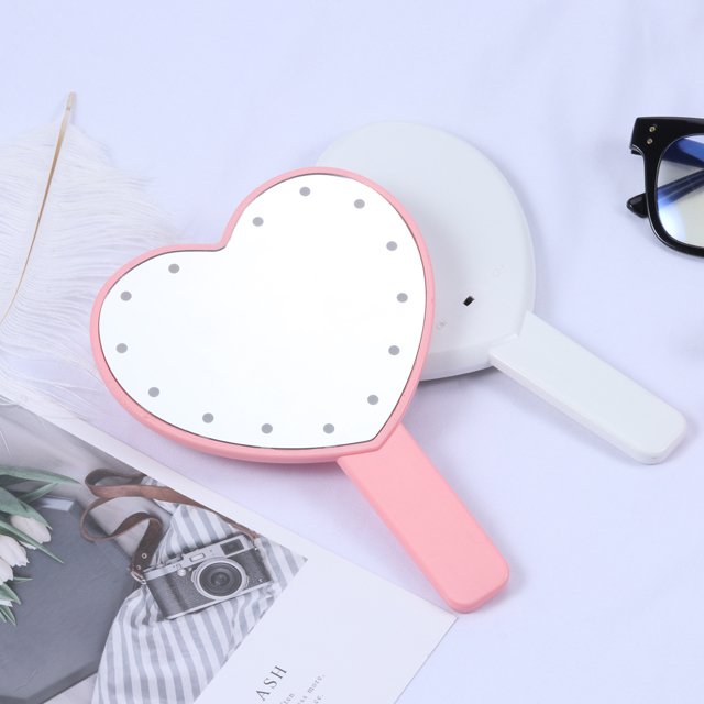 Exportateur de miroirs à poignée en forme de cœur avec LED