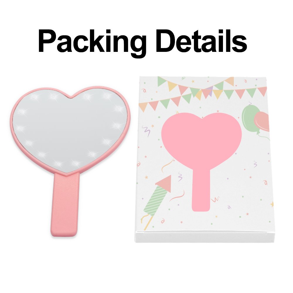 LED Heart-Shaped Handle Mirror Exporter