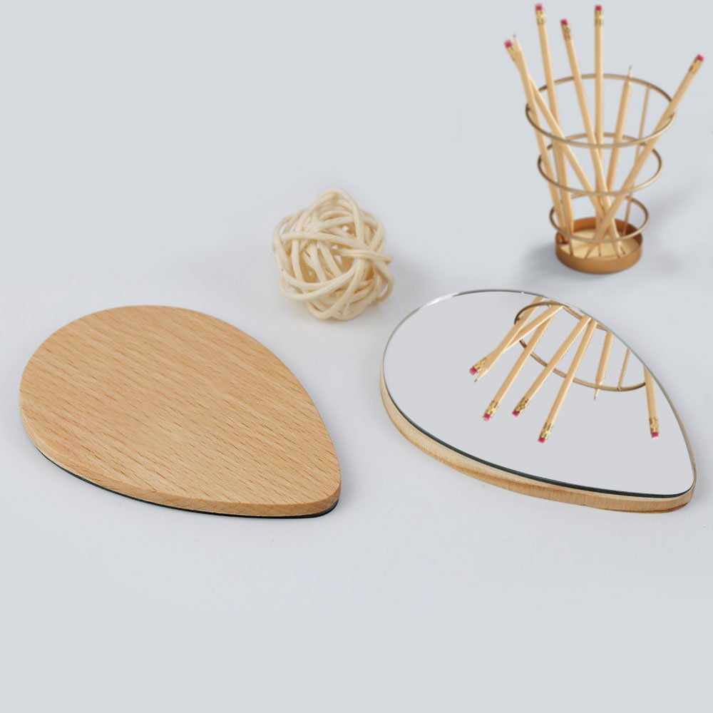 teardrop-shaped wooden single mirror exporter