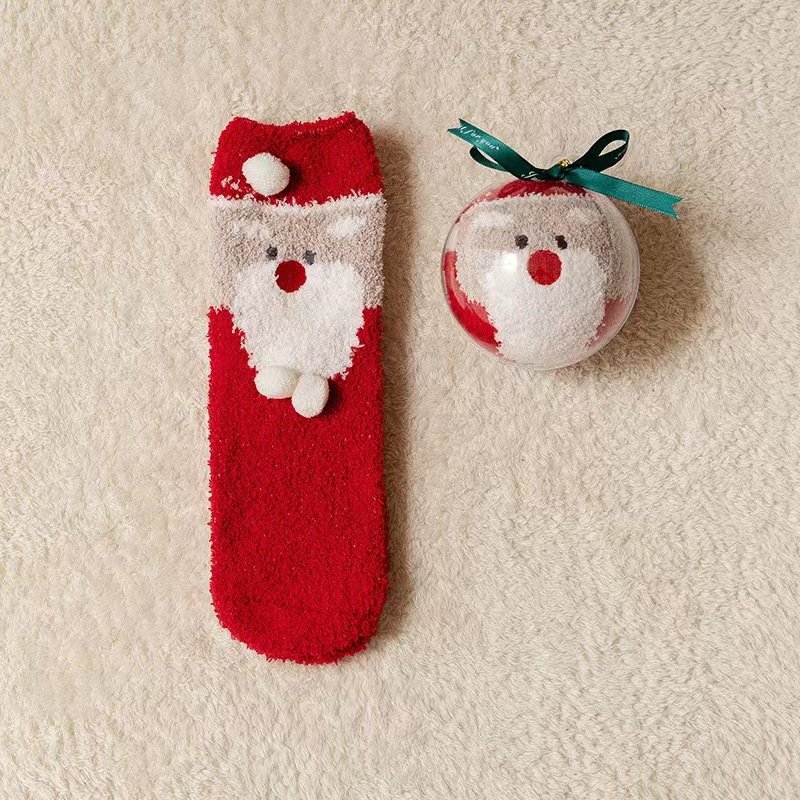 10002 Womens Christmas Fuzzy Socks Agent