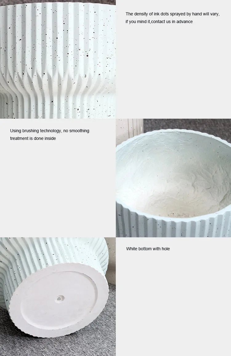 Material Sources Pot 1Pc Magnesium Oxide Striped Floor Planter Pot - Union Source
