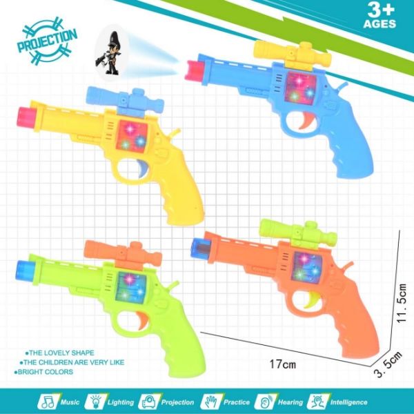 Lovely Cartoon Projection Light gun toy with music For Children 场景图2