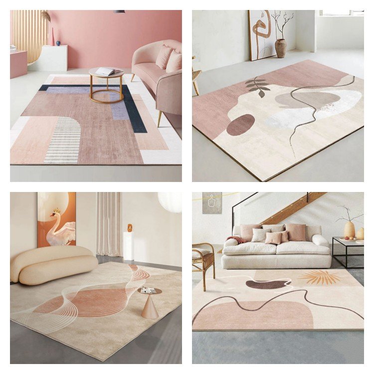 Polyester Rugs Coposition 1Pc 200*300cm Wholesale Pink Color Block Polyester Rug - Union Source