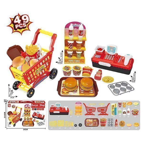 Wholesale Shoppoing Cart&Food Set Play House Toy For Children