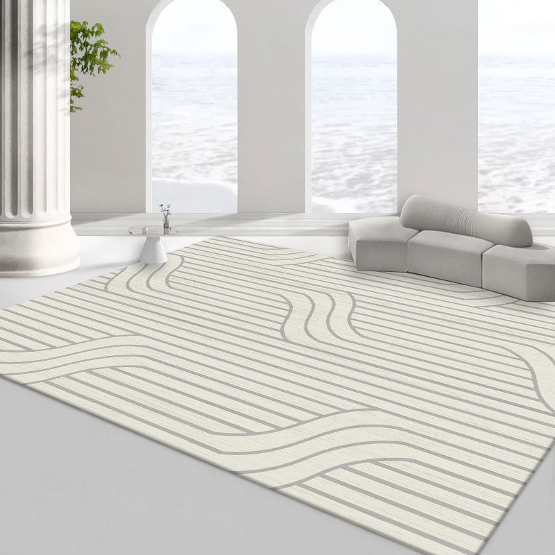Polyester Patterned Rug Commercial 1Pc 200*300cm Wholesale Wabi-sabi Geometric Line Pattern Polyester Rug ...