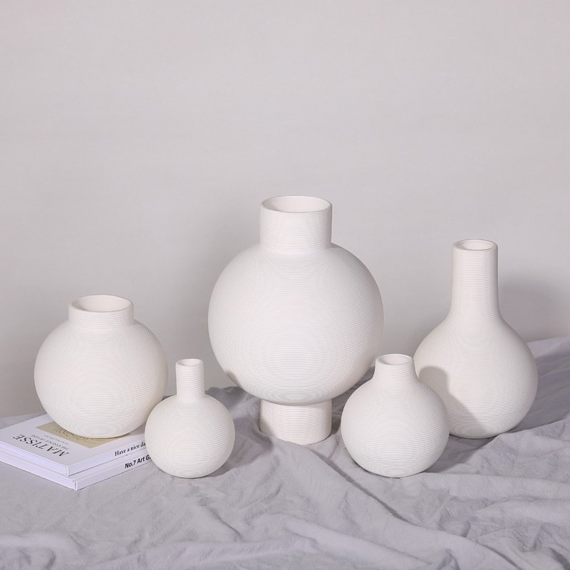 white stripes vase flowers