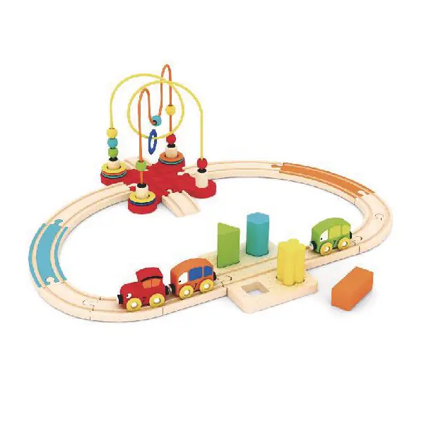 1 Set Educational Wooden Railway Car Toys Set