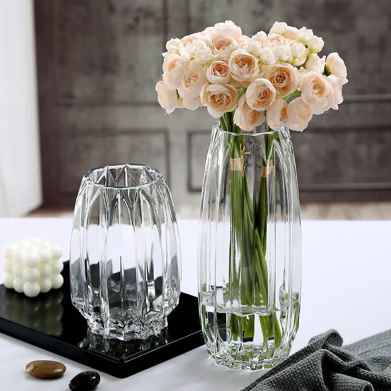 Ribbed Glass Vase