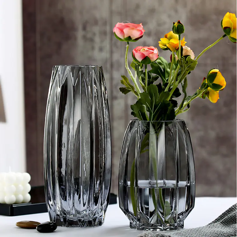 Ribbed Glass Vase