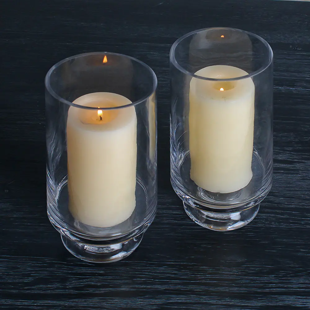 Glass Hurricane Candle Holder