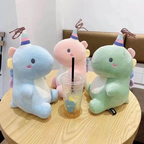 OEM Party Hat Adornment Colorful Dino Plush Toy