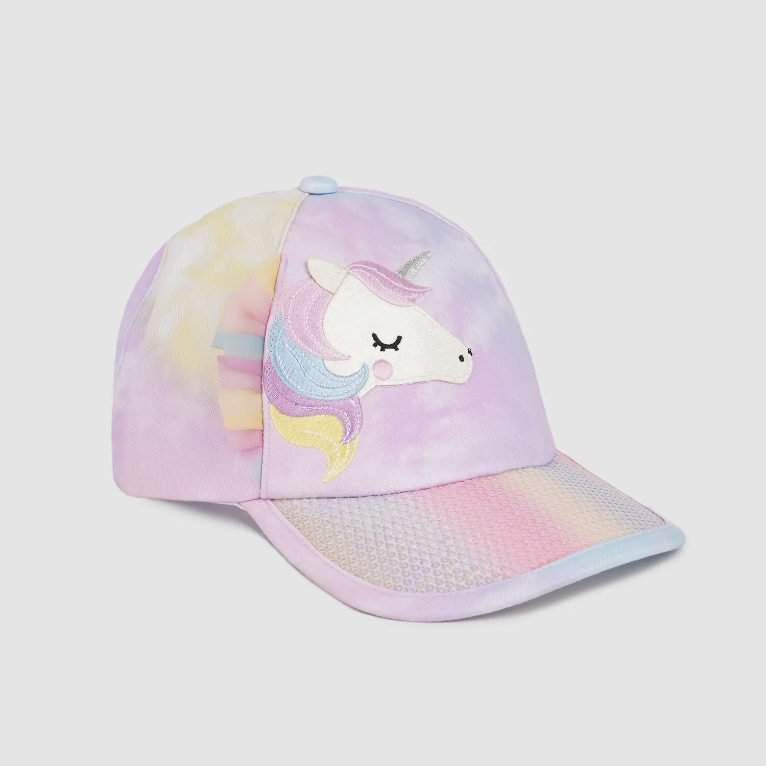 Modna czapka baseballowa: Magiczny wzór jednorożca w marzycielskim krawacie – kolory farbowane