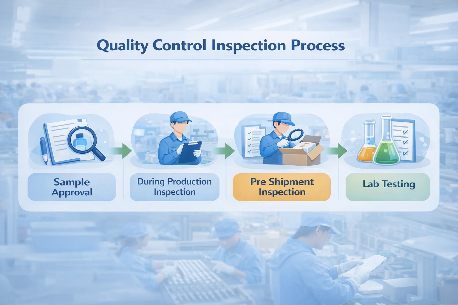 Quality control inspection process in China manufacturing