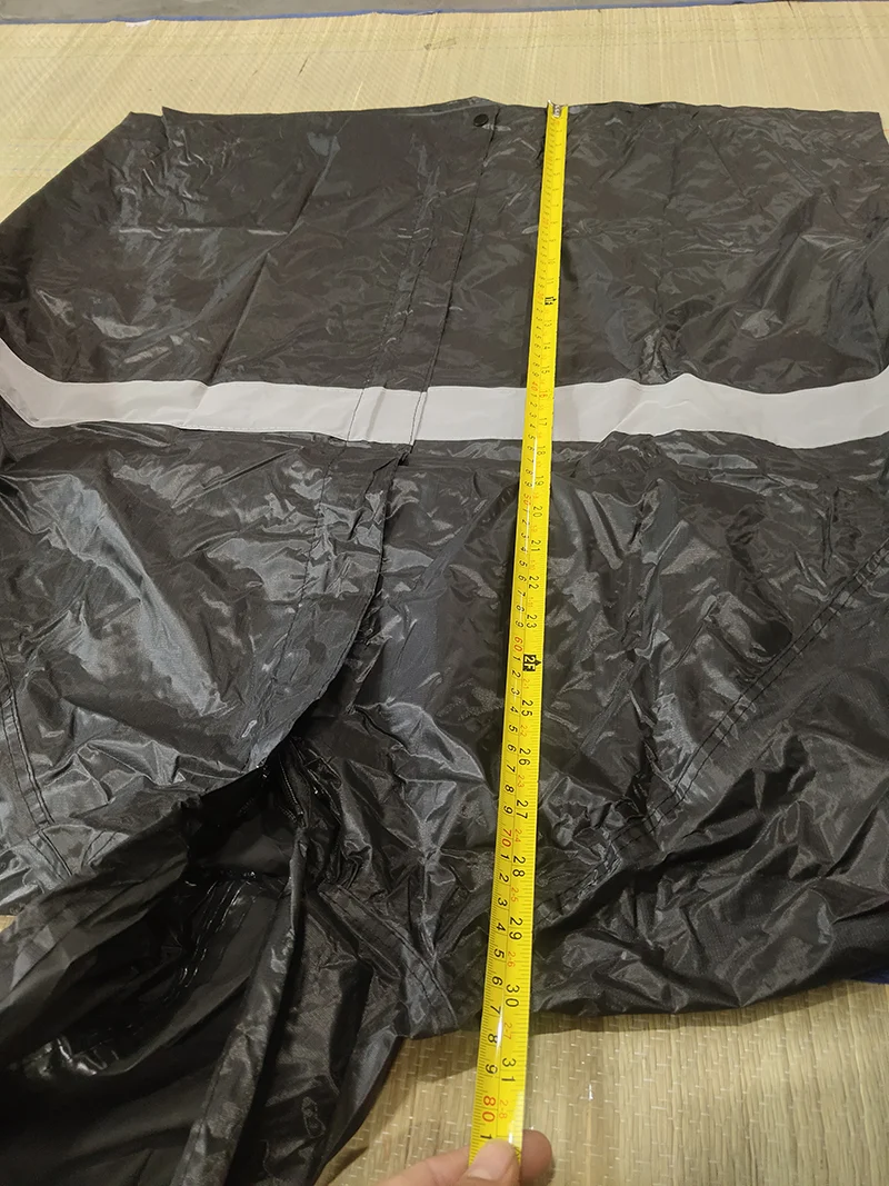 Black Raincoat with Reflective Strips