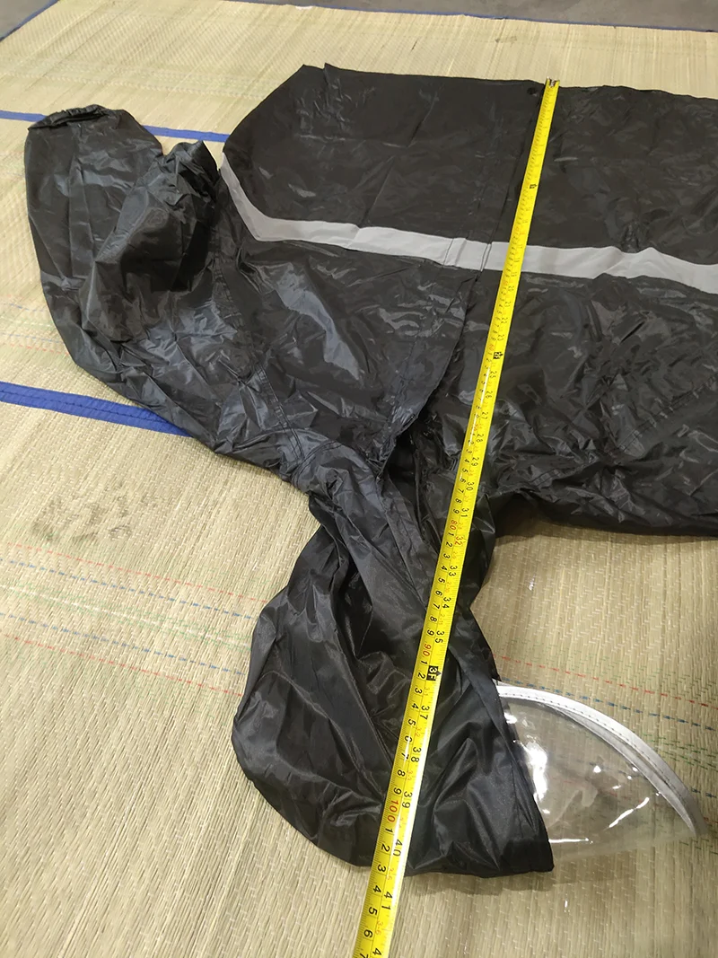 Black Raincoat with Reflective Strips