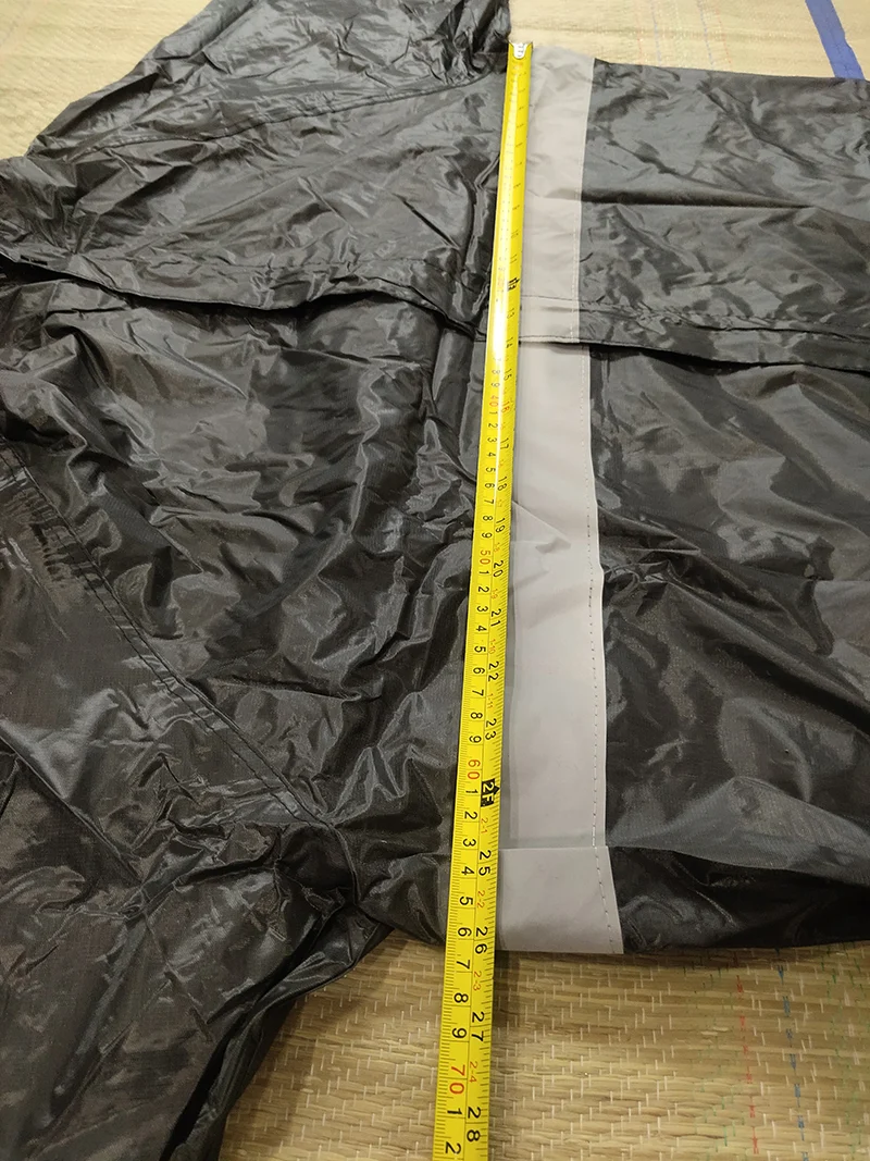 Black Raincoat with Reflective Strips
